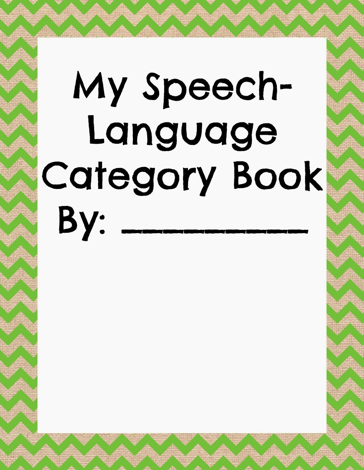 Categorization Bundle Activity # 5: Speech-Language and Language Arts Category Book