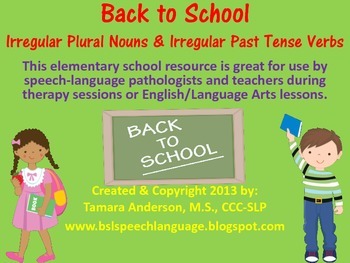 Irregular Plural Nouns & Irregular Past Tense Verbs 1 Irregular Plural Nouns & Irregular Past Tense Verbs